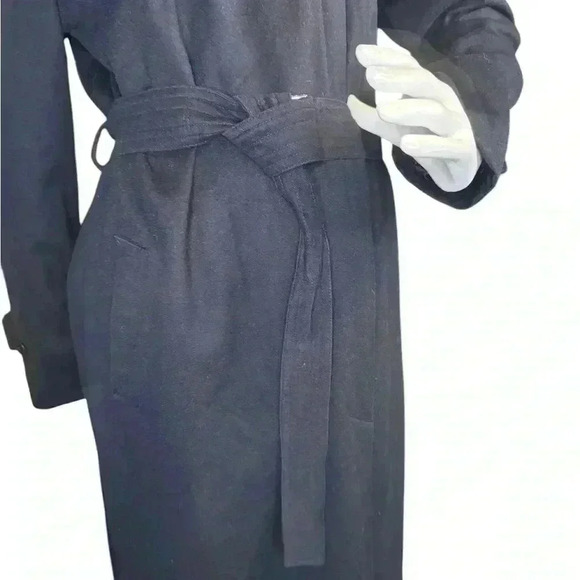 Vintage Armani Collezioni Black Poly Techno Lightweight Belted Trench Coat. - Picture 6 of 15